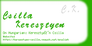 csilla keresztyen business card